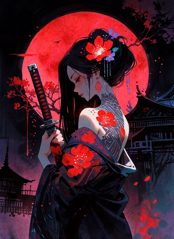 Modenijianime, A Hauntingly Beautiful Scene Unfolds Against...
