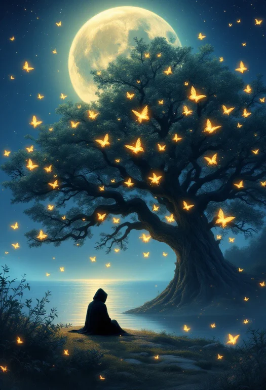 A Captivating Digital Fantasy Art Piece Showcasing A Solitar...