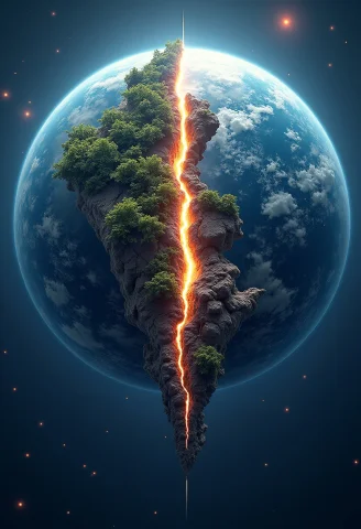 Masterpiece, Cinematic, Ultra-detailed, Realistic Digital Ar... — FLUX AI Prompt: masterpiece, cinematic, ultra-detailed, realistic digital art, shattered planet...