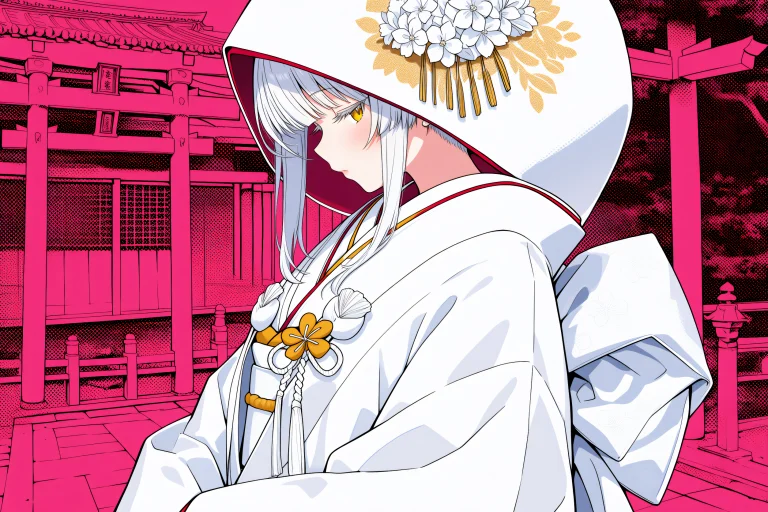 Malebolgia, Kouchaya. 1girl, Solo, White Shiromuku Wedding K...