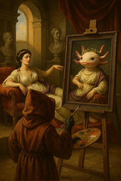 A Whimsical, Humorous Roman-inspired Art Studio Scene. A Jaw...