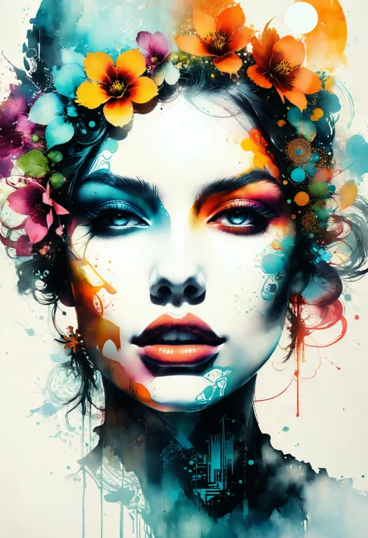 Faded Headshot, Faded Bottom, Faded Edges, 1girl Face, Close...