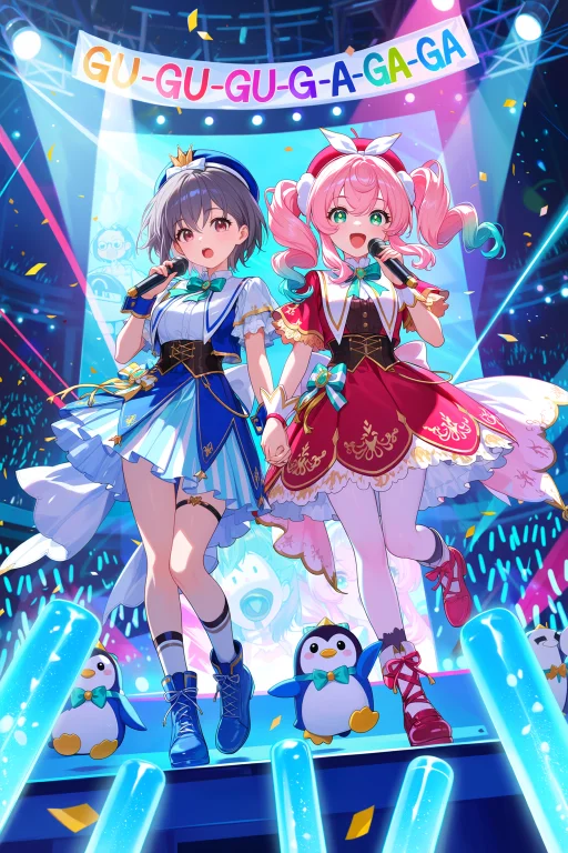 2 Girls, Hyacine, Takamatsu Tomori, Performing On Stage, Lef...