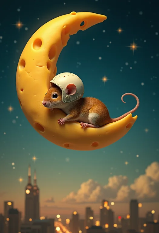 The Image Depicts A Mouse Wearing A Helmet Reclining On A Cr...