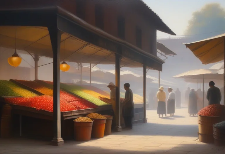 A Covered Market Of Iron And Frosted Glass, Oil Painting, Ri...