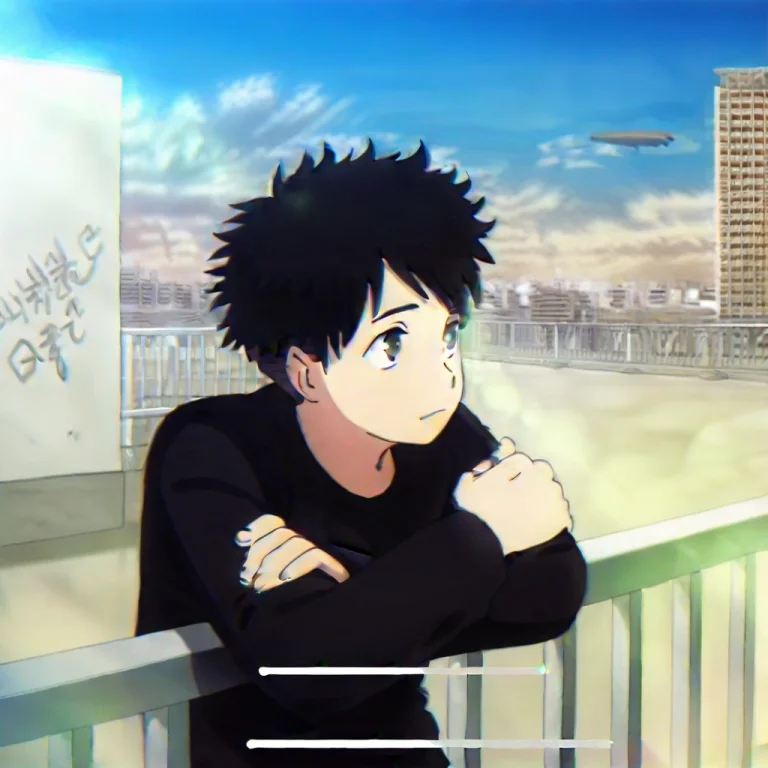 1boy, Worst Quality, Male Focus, Brown Eyes, Black Hair, Sky...