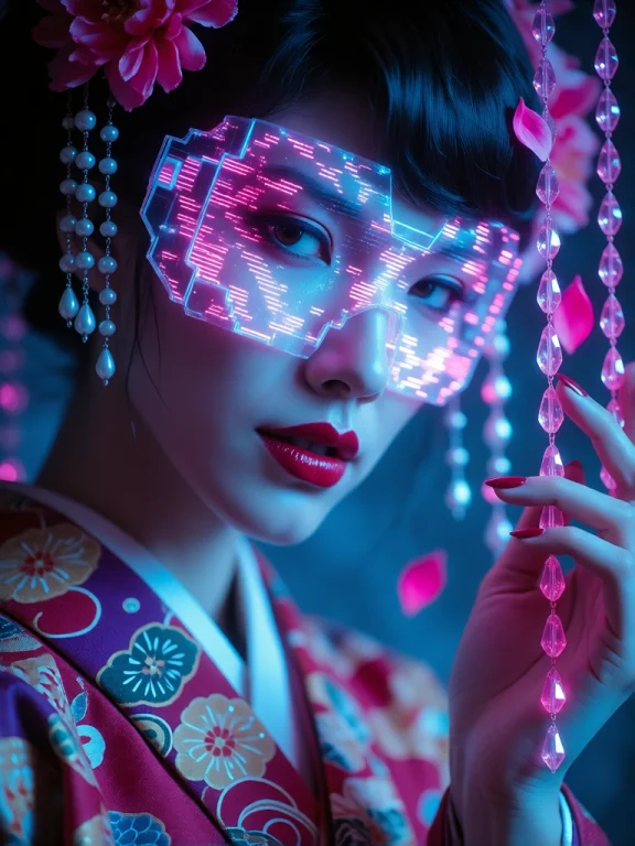 This Is A Digitally Altered Photograph Of An Asian Woman Wit...