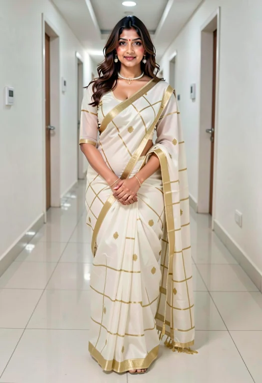 Full-length Portrait Of A Young Indian Woman Standing In A C...