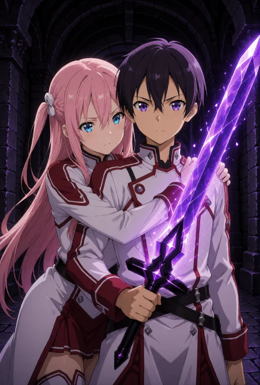 Kirito And Yuuki From Sword Art Online, Humans, Kirito Has S...