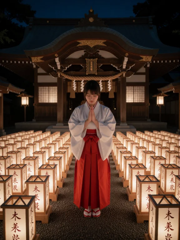 Cinematic, Ultra-realistic Photo, Night Prayer And Lanterns...