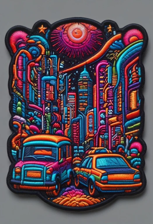 Ral-embroideredpatchc ,.embroidered Patch Of, Neon , Cyberpu...