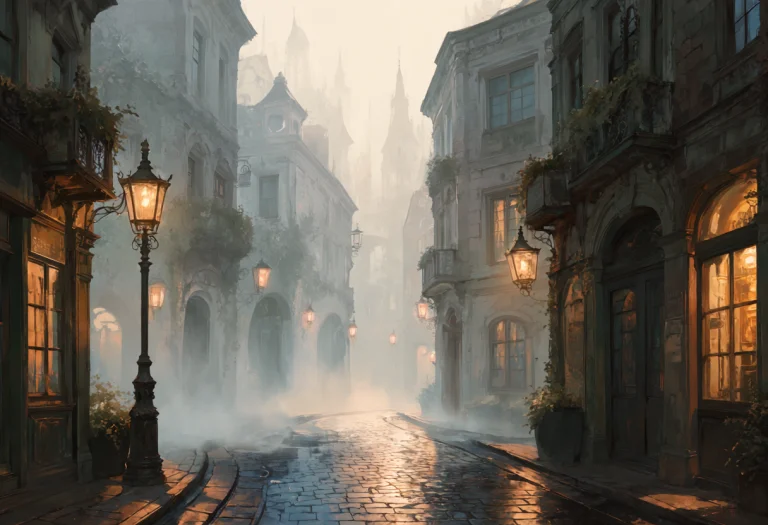 An Ethereal Painting Capturing The Serene Tranquility Of A F...
