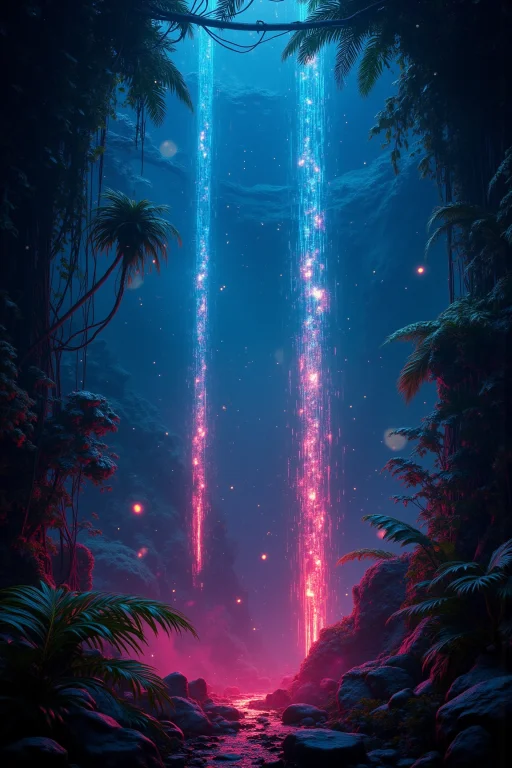 Neon Jungle Seen From Above, Fire In The Eternal Night, Buil...