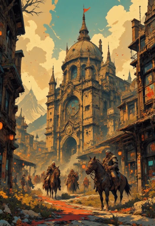 A Medieval Fantasy Scene, Set In A European Castle Or Town....