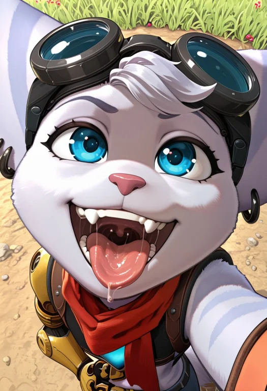 Rvtra, Feline Female, Solo, White Fur With Light Blue Accent...