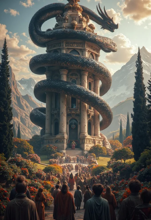 A 4k Hdr Masterpiece Featuring A Giant Black Serpent, Its Sc...