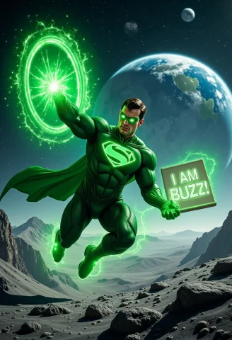 An Ultra-realistic, Hyper-detailed Scene Featuring Superman... — FLUX AI Prompt: An ultra-realistic, hyper-detailed scene featuring Superman merged with Green La...