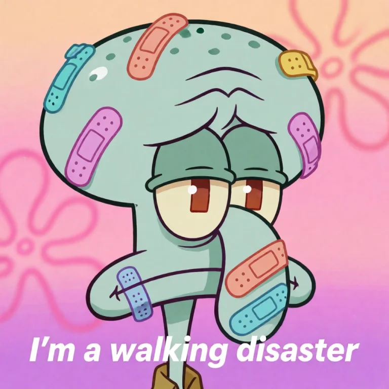 Pastel Color Pallete, Aesthetic. Squidward Covered In Band-a...
