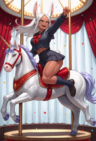 Masterpiece, Best Quality, 1girl, Solo, Okrim, Dark-skinned... — Stable Diffusion AI Prompt: masterpiece, best quality, 1girl, solo, okrim, dark-skinned female, muscular fem...