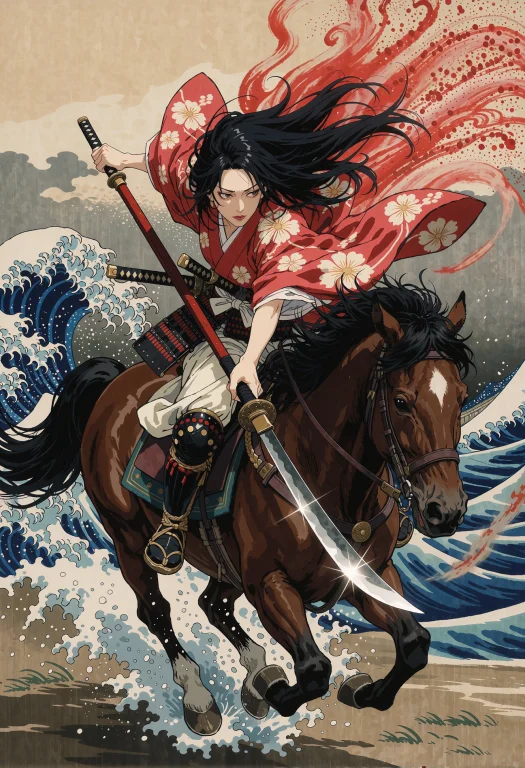 Gcanimestyle, Vibrantillustration Style. Katsushika Hokusai,...