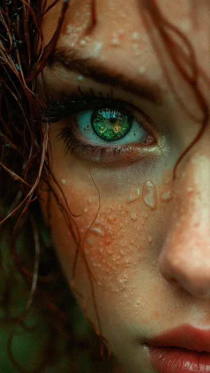 A Hyper-realistic, Extreme Close-up Of A Beautiful Womans Fa...