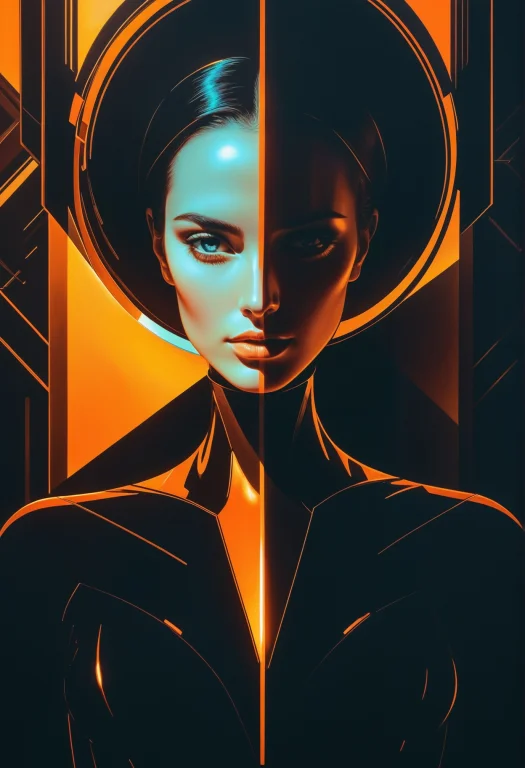 Dark, Eerie, Futuristic, Rust,  Centered Composition, A Pain...