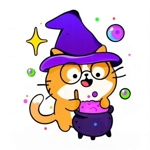This Is An Rgba Image With Transparency. A Cute Chibi Wizard... — Stable Diffusion AI Prompt: This is an RGBA image with transparency. A cute chibi wizard cat wearing a purpl...