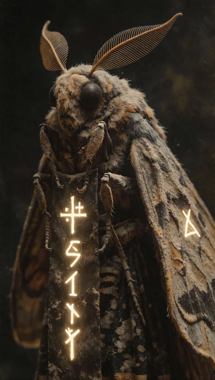 133. Anthropomorphic Moth Priest, Dusty Wing Texture Macro,...