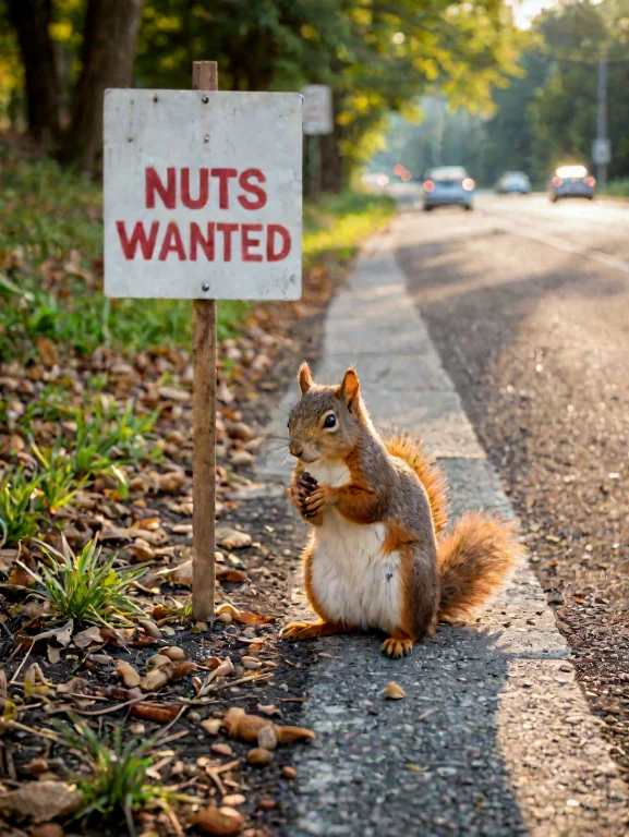 Sony A7, Soft Lighting. A Squirrel Standing On The Side Of T...