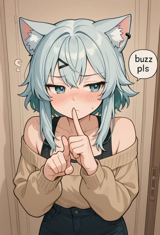 Vtuberfroot, Buzz Pls, Speech Bubble, Embarressed Finger Poi...