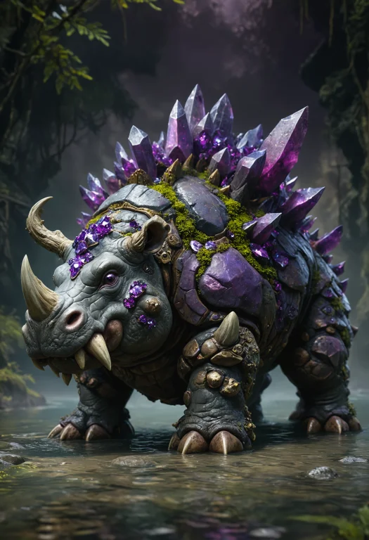High Fantasy, A Fantastical Creature Resembling A Heavily Ar...