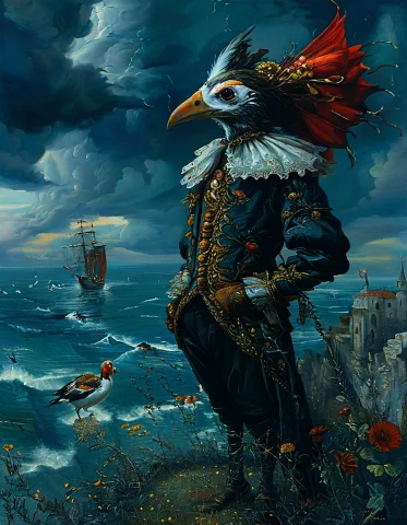 Baroque . Dramatic, Exuberant, Grandeur, Baroque Art, Mediev... — SDXL AI Prompt: Baroque . dramatic, exuberant, grandeur, baroque art, medieval, Skyshroud Condor...