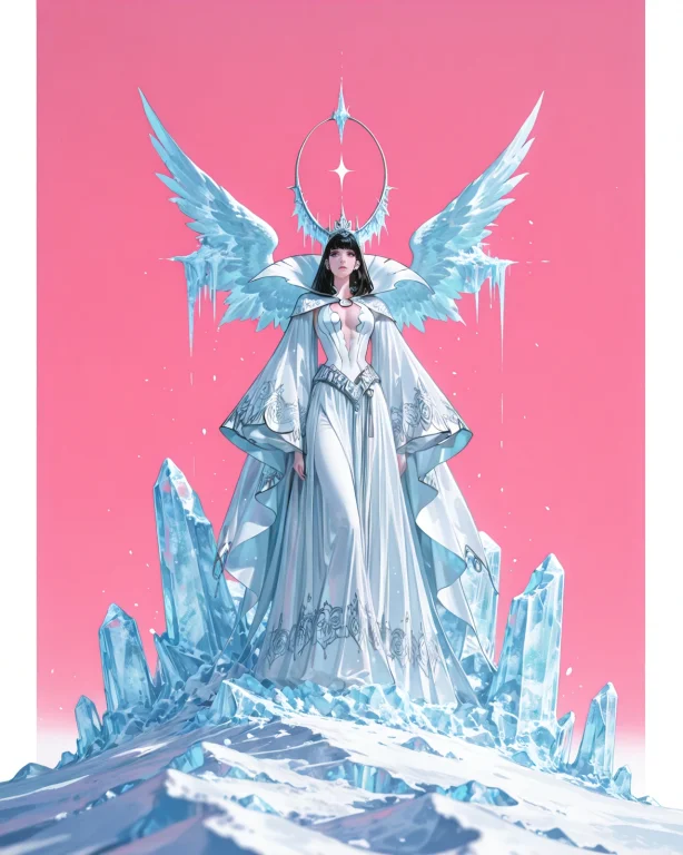 Vampirella, Expressionless, Drooping Eyes,a Massive Glacier,...