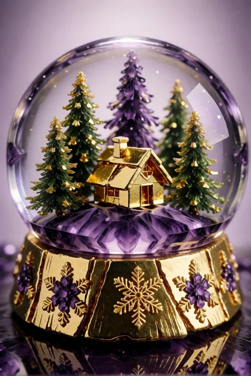 Goldamethystworld, A Snow Globe Whose Glass Is Thin Clear Cr...
