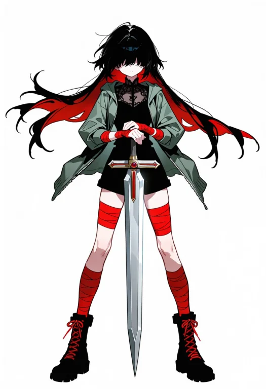 A Girl With Long Black Hair Partially Covering Her Face, Dar...