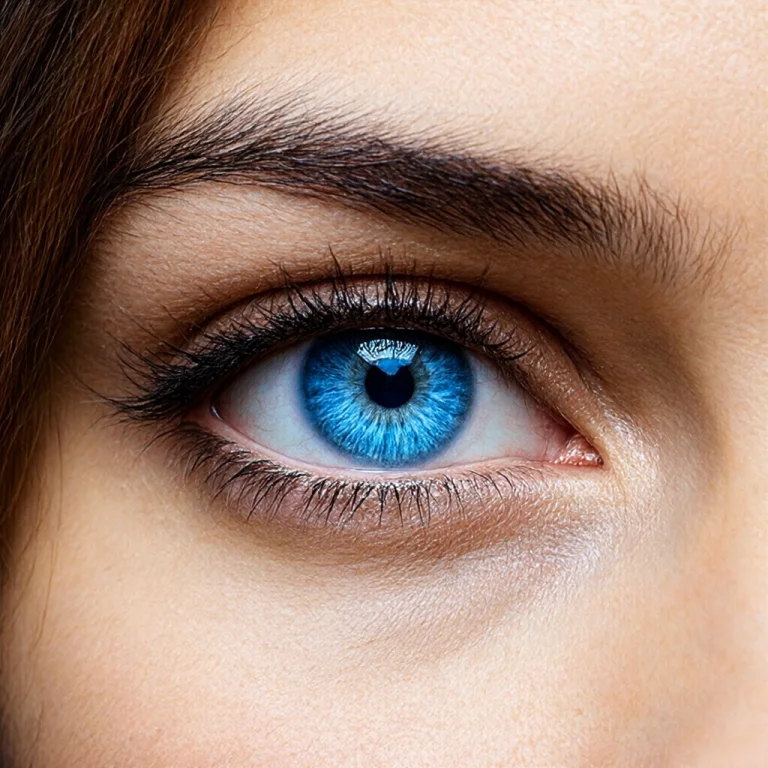 Woman Blue Eye High Details Retina Close-up Macro Photo