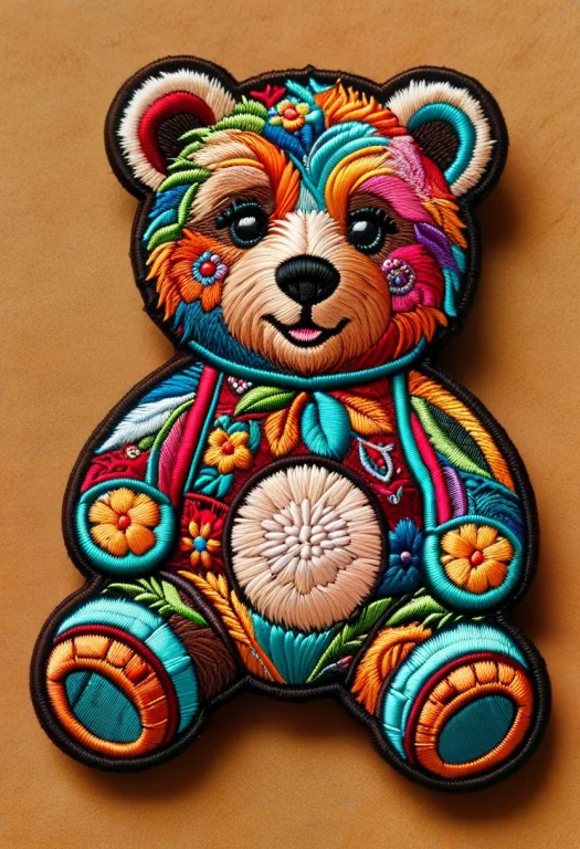 Teddy Bear Madefrom Ral-embroideredpatch
