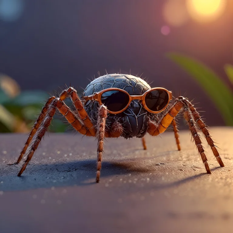 Cute Spider Using Sunglass, Wide Range Of Colors., Dramatic,...