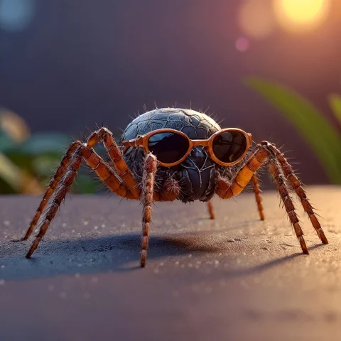 Cute Spider Using Sunglass, Wide Range Of Colors., Dramatic,... — Stable Diffusion AI Prompt: cute spider using sunglass, Wide range of colors., Dramatic,Dynamic,Cinematic,Sh...