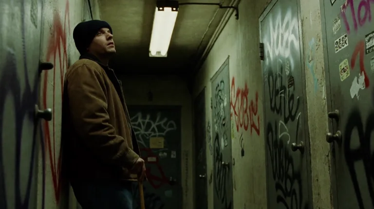 8ml2002, A Man With A Beanie And A Worn Brown Jacket Leans A...