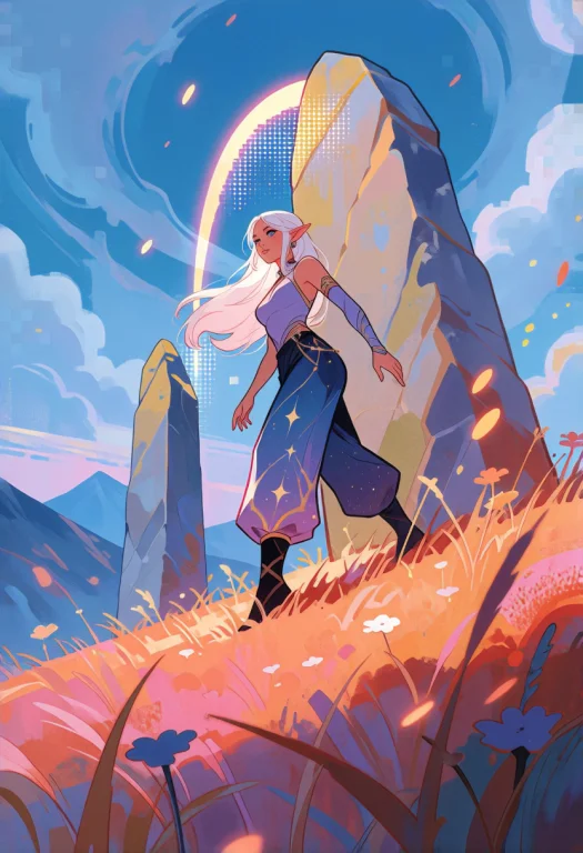 A Vibrant Illustrative Style Merging Soft, Painterly Landsca...