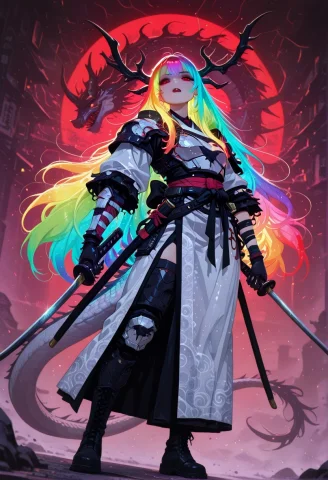Masterpiece, Best Quality, Very Aesthetic, Dragon Girl, Kimo... — Stable Diffusion AI Prompt: masterpiece, best quality, very aesthetic, dragon girl, kimono, breastplate, arm...