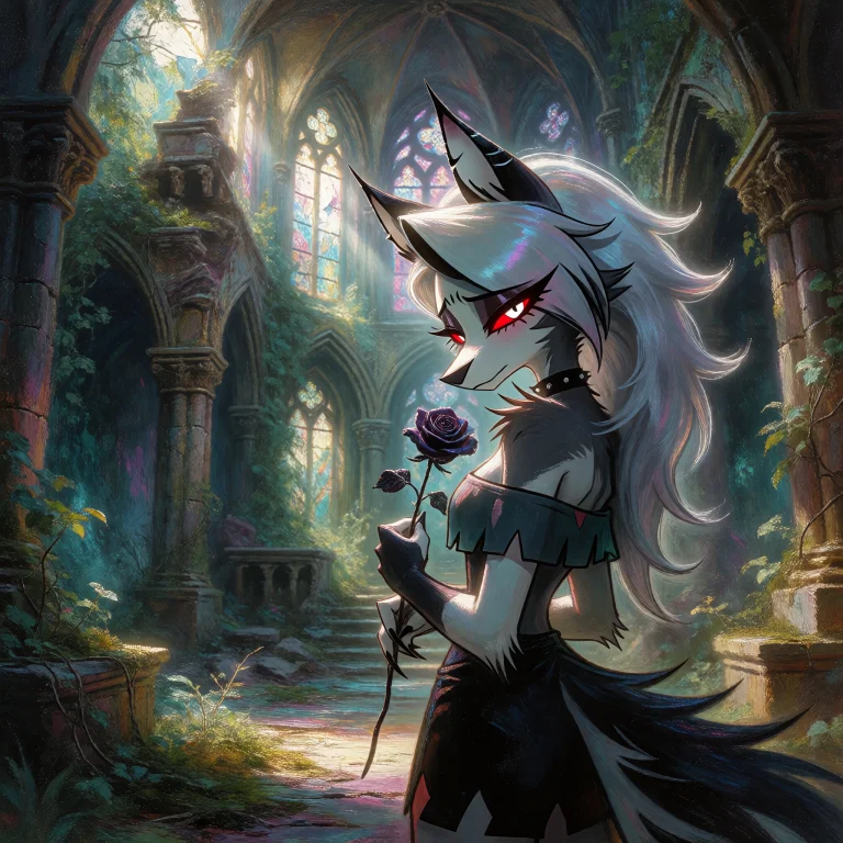 A Breathtaking, Dark Fantasy Oil Painting Of Loona From Hell...