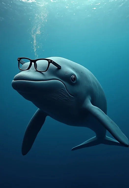 Picture A Massive Whale Swimming Gracefully Through The Ocea...