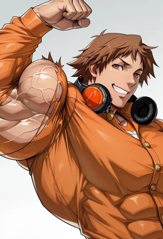 1boy,ripped Sleeve, Torn Clothing, Y0suk3, Brown Eyes, Brown...
