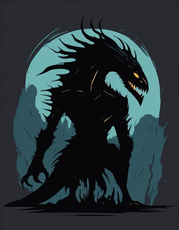 Darkness, Mysterious Creatures, , Simple Vector Art . 2d Fla...