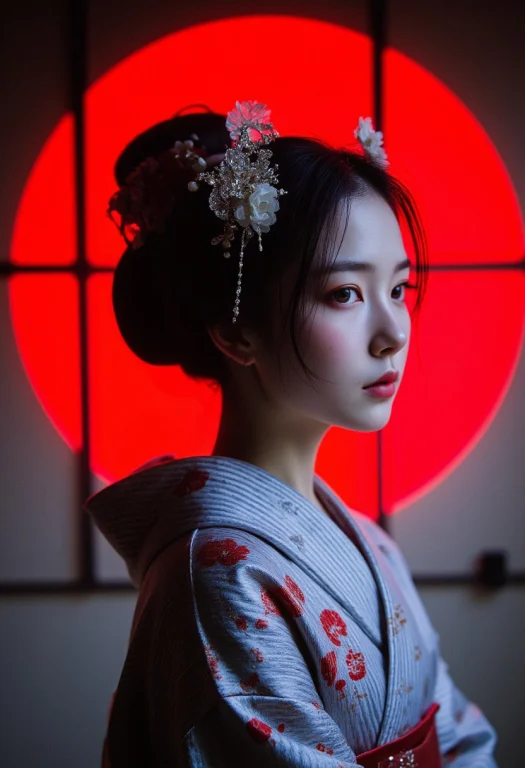 A Portrait Photograph Shows A Young Woman Styled As A Tradit...