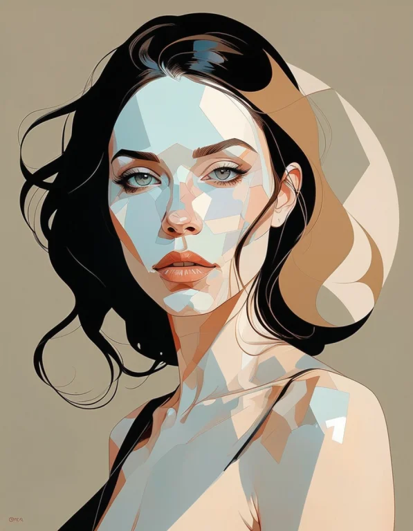 Minimalism, A Portrait Of A Beautiful Woman, Abstract, Simpl...