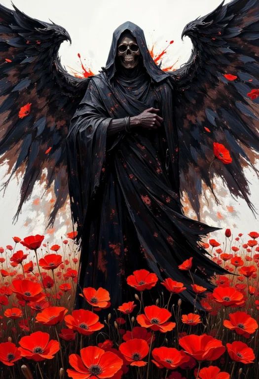 Stylish Portrait Of A Grim Reaper Ripped And Tattered Cloak...