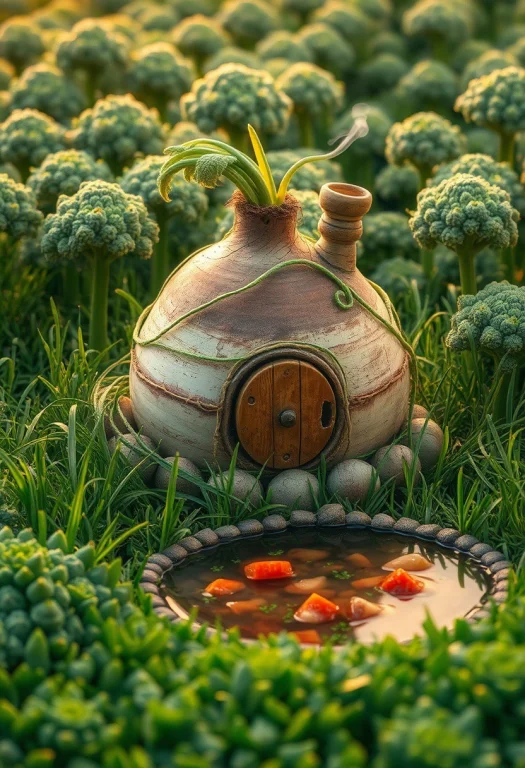 Create A Photorealistic Image Of A Charming Turnip House Nes...